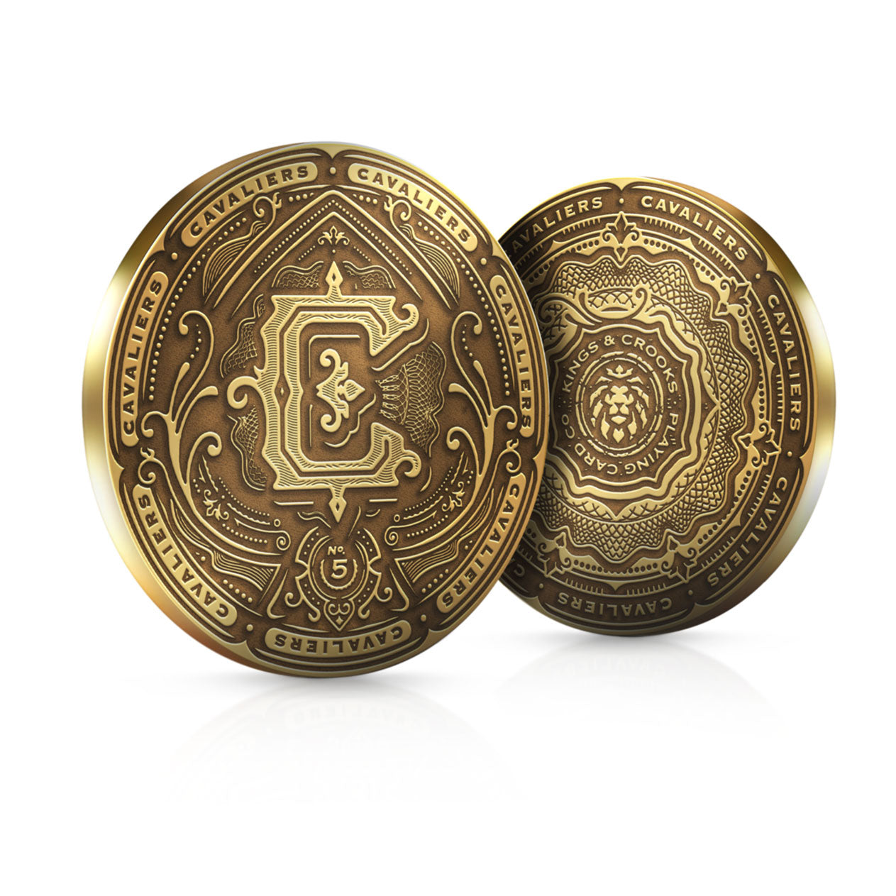 Cavaliers 2" Antique Gold Coin